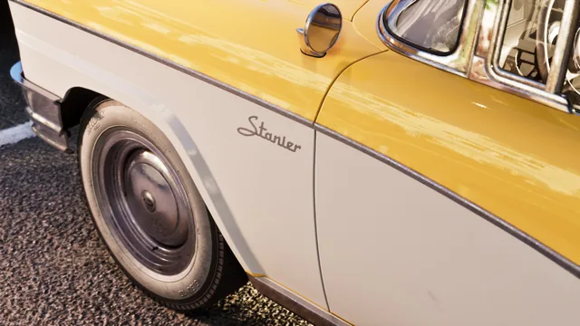 Official Rockstar image of the two-tone ’55 Vapid Stanier sedan from the Vintage Vice City Pack.